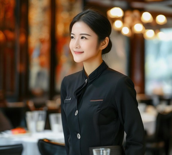 香洲花园酒店餐饮服务员，专业、热情，服务他人